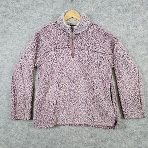 Dylan Women's Mottled Pink Size S Quarter‎ Zip Sherpa/Fleece Faux Fur Pullover